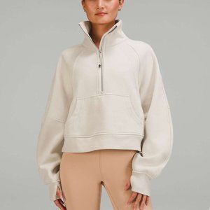NWT Lululemon Scuba Oversized Funnel Neck Half Zip Natural Ivory XS/S